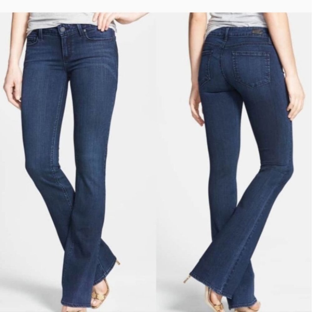 PAIGE Dark Indigo Bootcut Jeans